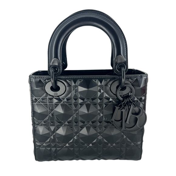 Dior My ABCDior Lady Dior Bag Diamond Motif Cannage Calfskin Small - Black - Picture 6 of 16